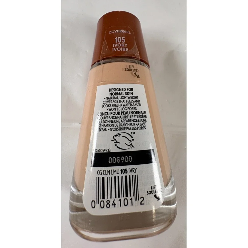 Covergirl Clean Liquid Foundation 105 Ivory 1oz 30ml